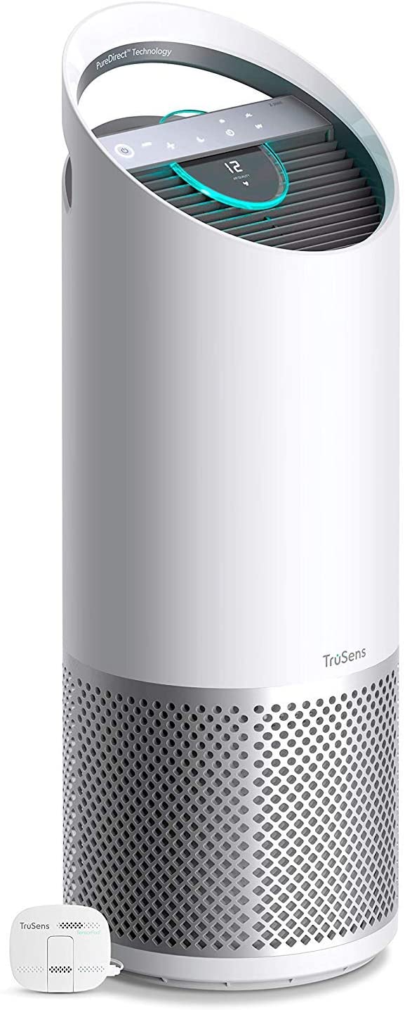 360 HEPA Filtration with Dupont Filter Medium TruSens Air Purifier UV Light Sterilization Kills Bacteria Germs Odor Allergens in Home Dual Airflow for Full Coverage